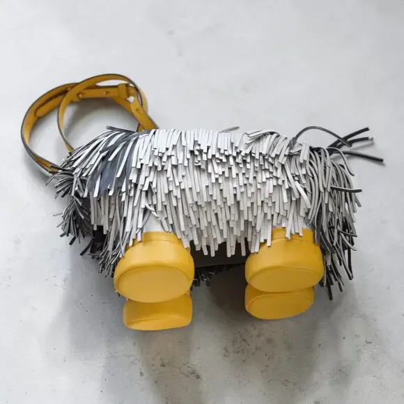 Kate Spade Showdog Fringed 3D Dog Leather Crossbody Bag KB164 Mint Rare - Picture 6 of 16